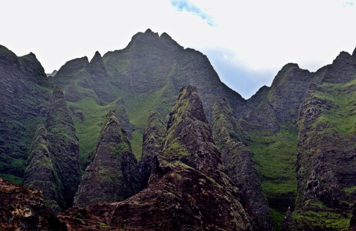 The jagged cliffs of Napali